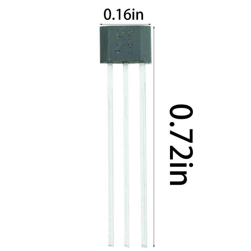 TAODAN 20PCS Black Linear Hall Effect Sensors 49E OH49E SS49E S49E Three Pin Sensor Element for Current Sensing Motor Control Position Sensing - Image 2